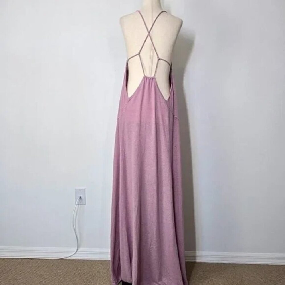 FREE PEOPLE BEACH Eros Strappy Sexy Free-Est Maxi Dress candy lilac Sz L NEW - Picture 7 of 11